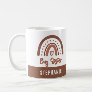 Custom Boho Big Sister Rainbow Matching Siblings Coffee Mug