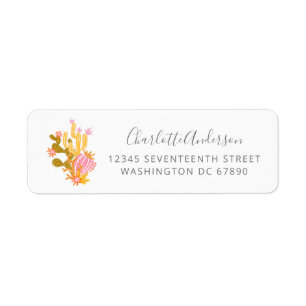 Custom Boho Cactus Pink Desert Return Address