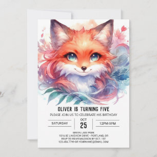 Custom Boho Fox Birthday Invitation