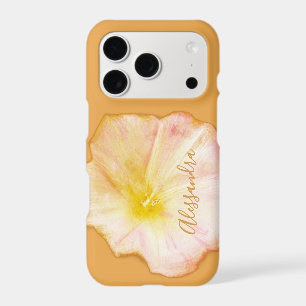 Custom Boho Peach Floral Watercolor Wildflower