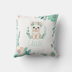 Custom Boho Puppy Chihuahua Pillow Pastel Green 