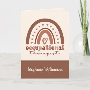Custom Boho Rainbow OT Occupational Therapist Card
