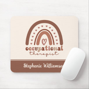 Custom Boho Rainbow OT Occupational Therapist Mouse Mat