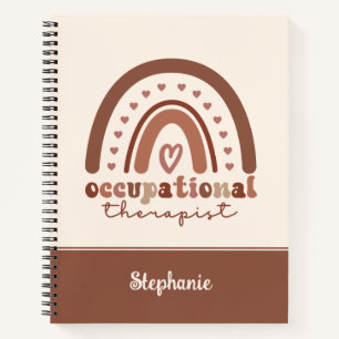 Custom Boho Rainbow OT Occupational Therapist Notebook