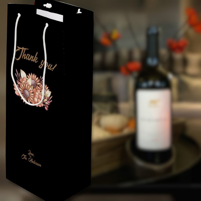 Custom Boho Thank you!  Wine Gift Bag (Custom Boho Thank you! Wine Gift Bag)