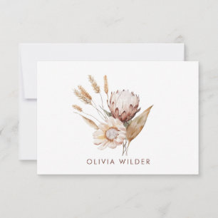 Custom Boho Watercolor Terracotta Wildflower  Card