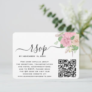 Custom Boho Wedding QR Code RSVP Card