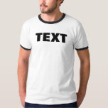 Custom Bold Big Font Text Mens Black White Ringer T-Shirt<br><div class="desc">Custom Bold Big Font Text or Name Modern Elegant Template Mens Basic Ringer Black & White T-Shirt.</div>