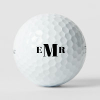 Custom Bold Black Monogram Titleist VI Golf Balls