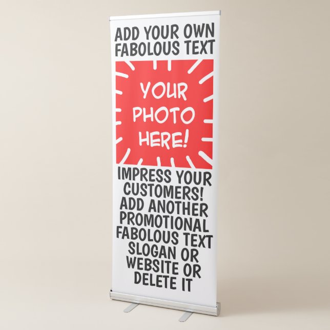 Custom Bold Eyecatching Photo, Image, Text, Name Retractable Banner (3/4)