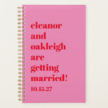 Custom Bold Fun Pink Red Chic Modern Wedding Planner<br><div class="desc">Custom Bold Typography Bright Pink and Red Chic Fun Modern Wedding Planner</div>