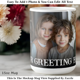 Custom Bold Personalized Family One Photo Coffee Mug