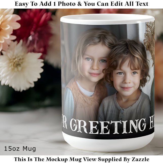 Custom Bold Personalized Family One Photo Coffee Mug (Creator Uploaded)