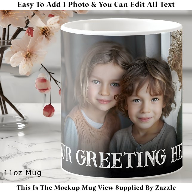 Custom Bold Personalized Family One Photo Coffee Mug (Creator Uploaded)