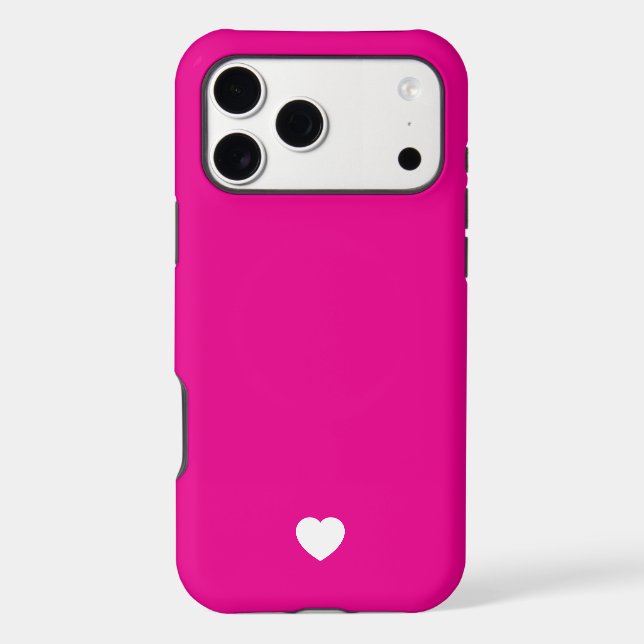 Custom Bold Pink Heart Phone Case – iPhone 17 (Back)