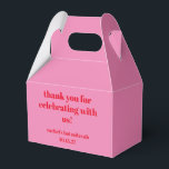 Custom Bold Pink Red Modern Bat Mitzvah Thank You Favour Box<br><div class="desc">Custom Bold Typography Bright Pink and Red Modern Bat Mitzvah Thank You Favour Box</div>