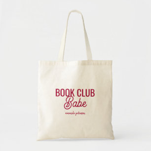 Custom Bold Red Book Club Babe Book Lover's Tote Bag