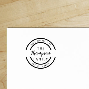 Custom   Bold Script Family Name   Return Address Rubber Stamp