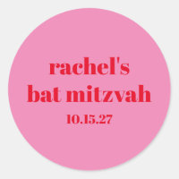 Custom Bold Typography Pink Red Modern Bat Mitzvah