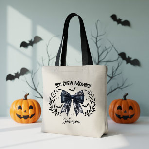 Custom Boo Crew tote, Halloween Coquette Bow Bag