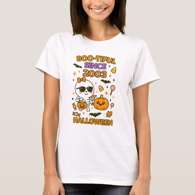 Custom Boo-tiful Halloween T-Shirt (Front)