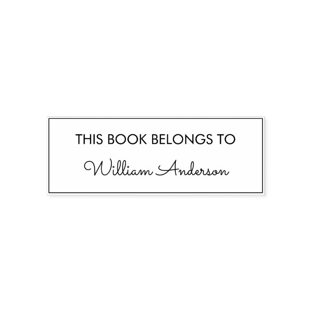 Custom Book Belongs To | Modern Name Bookplate Self-inking Stamp (Design)