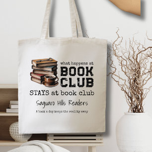 Custom Book Club Name Bookish Funny Tote Bags