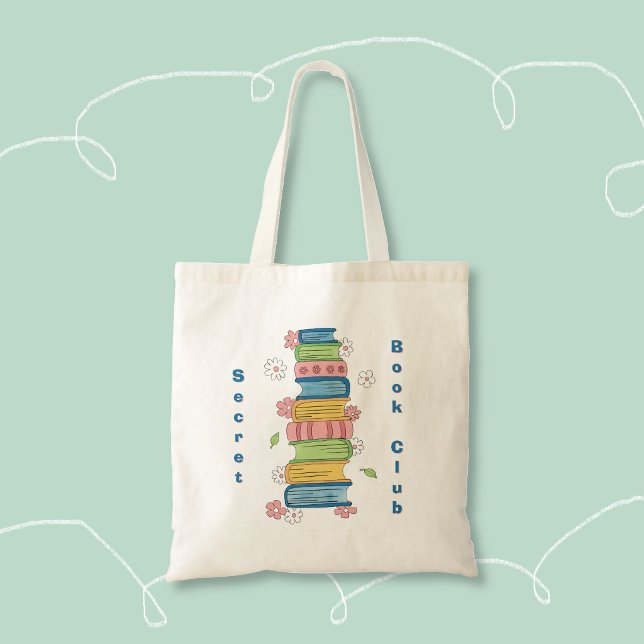 Custom Book Club Tote Bag (Cute custom tote bag designed for book clubs . Personalize it with your own group's name . )