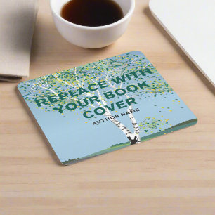 Custom Book Cover l Writer Book Launch Promotion  Square Paper Coaster