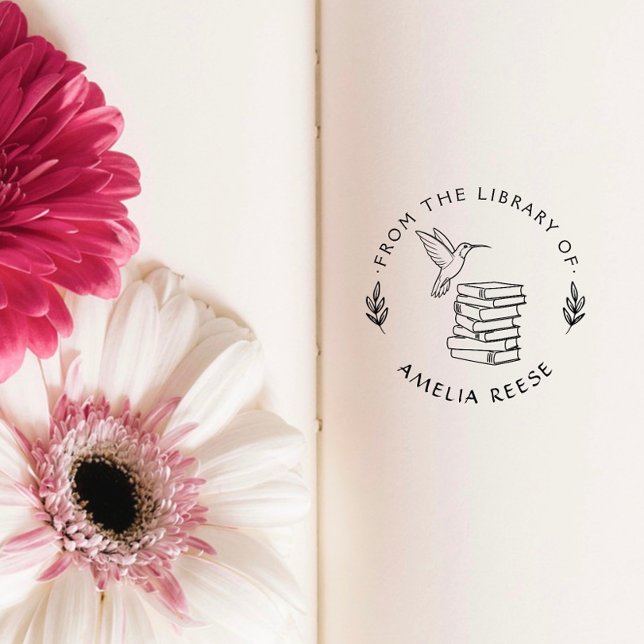 Custom Book From the Library of Hummingbird Rubber Stamp (Creator Uploaded)