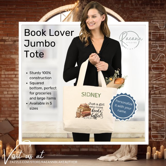 Custom Book Lover Jumbo Tote (Creator Uploaded)