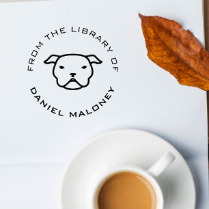 Custom Book Pitbull Rubber Stamp