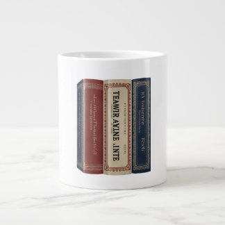 Custom Book Spine Art Personalised Family  Large Coffee Mug