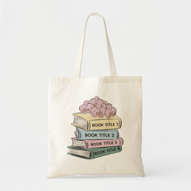 Custom Book Tote Bag, Bookish Personalised  Bag (Front)