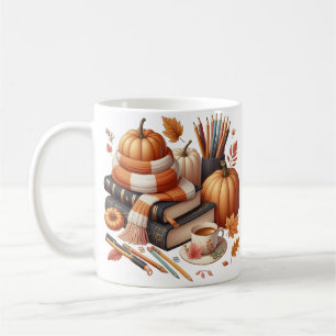 Custom booklovers pumpkins pencil fall gift coffee mug