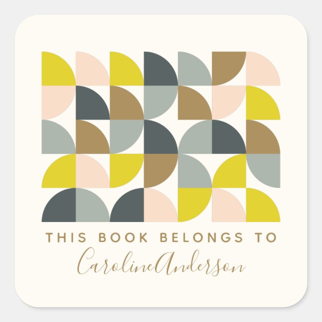 Custom Bookplate Library Book Lover Teacher Gift Square Sticker (Front)