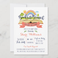 CUSTOM Books and Brunch Baby Shower Invitation