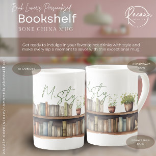 Custom Bookshelf Bone China Mug