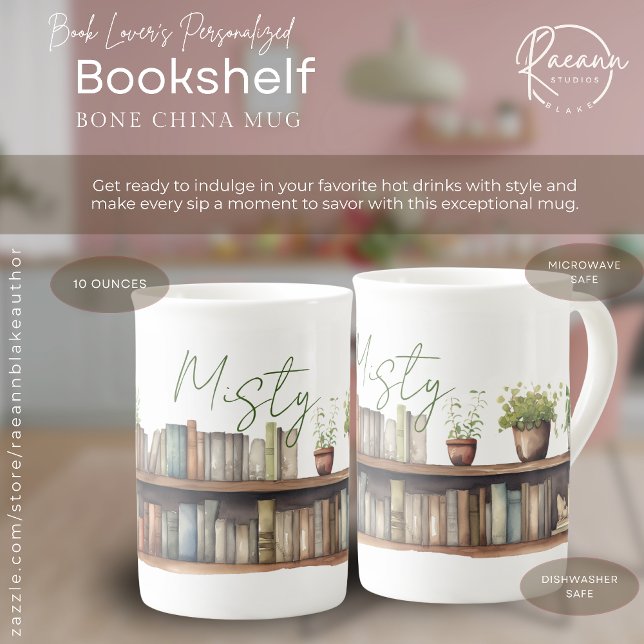 Custom Bookshelf Bone China Mug (Creator Uploaded)