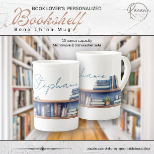 Custom Bookshelf Bone China Mug