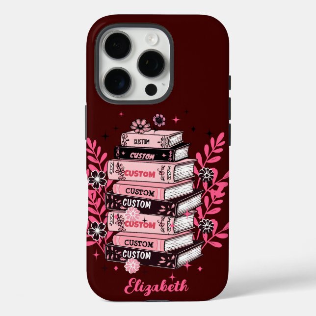 Custom Bookshelf Floral Gift For Bookworm Readers Case-Mate iPhone Case (Back)