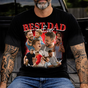Custom Bootleg 90s Best Dad Ever photo Collage T-Shirt