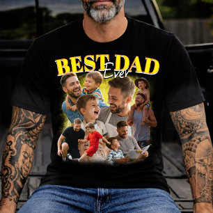 Custom Bootleg 90s Best Dad Ever photo Collage T-Shirt
