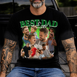 Custom Bootleg 90s Best Dad Ever photo Collage T-Shirt
