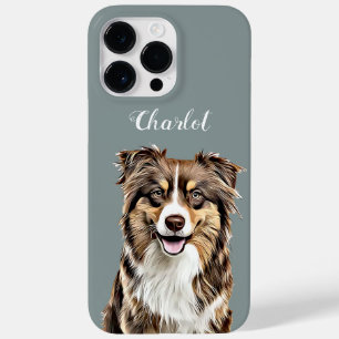 Custom Border Collie Dog Personalised Drawing Case-Mate iPhone 14 Pro Max Case