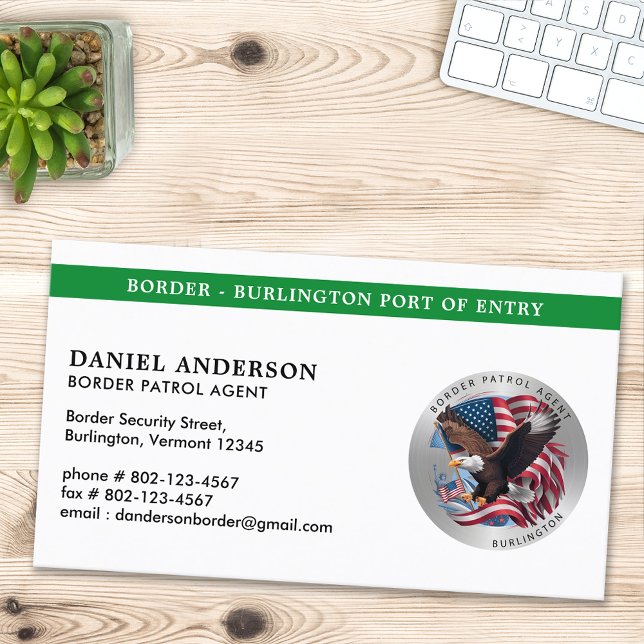Custom Border Patrol Federal Military Police Logo Business Card (Creator Uploaded)
