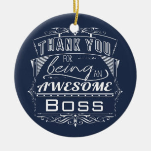 Custom Boss Thank You Appreciation Ceramic Tree Decoration