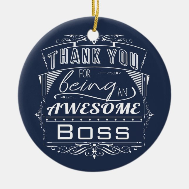 Custom Boss Thank You Appreciation Ceramic Tree Decoration (Front)