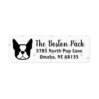 Custom Boston Terrier return address label sticker