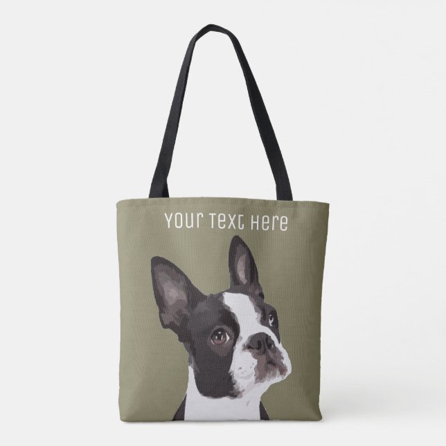 Custom Boston Terrier Tote Bag (Back)